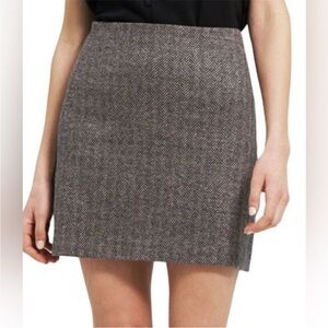 Theory Herringbone Women's Mini Skirt